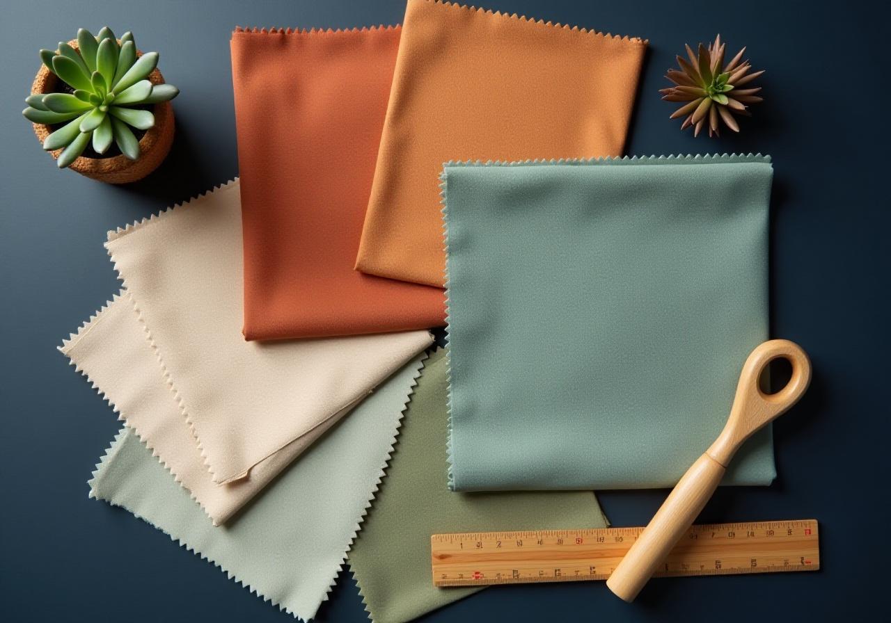 Artistically arranged decor items and design tools